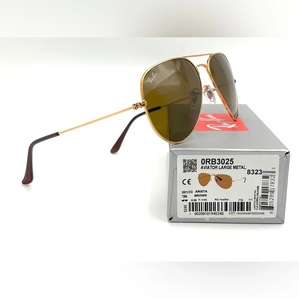 🕶️ Ray-Ban RB3025 001/57 Aviator Sunglasses – Arista Gold / Brown Polarized 58mm